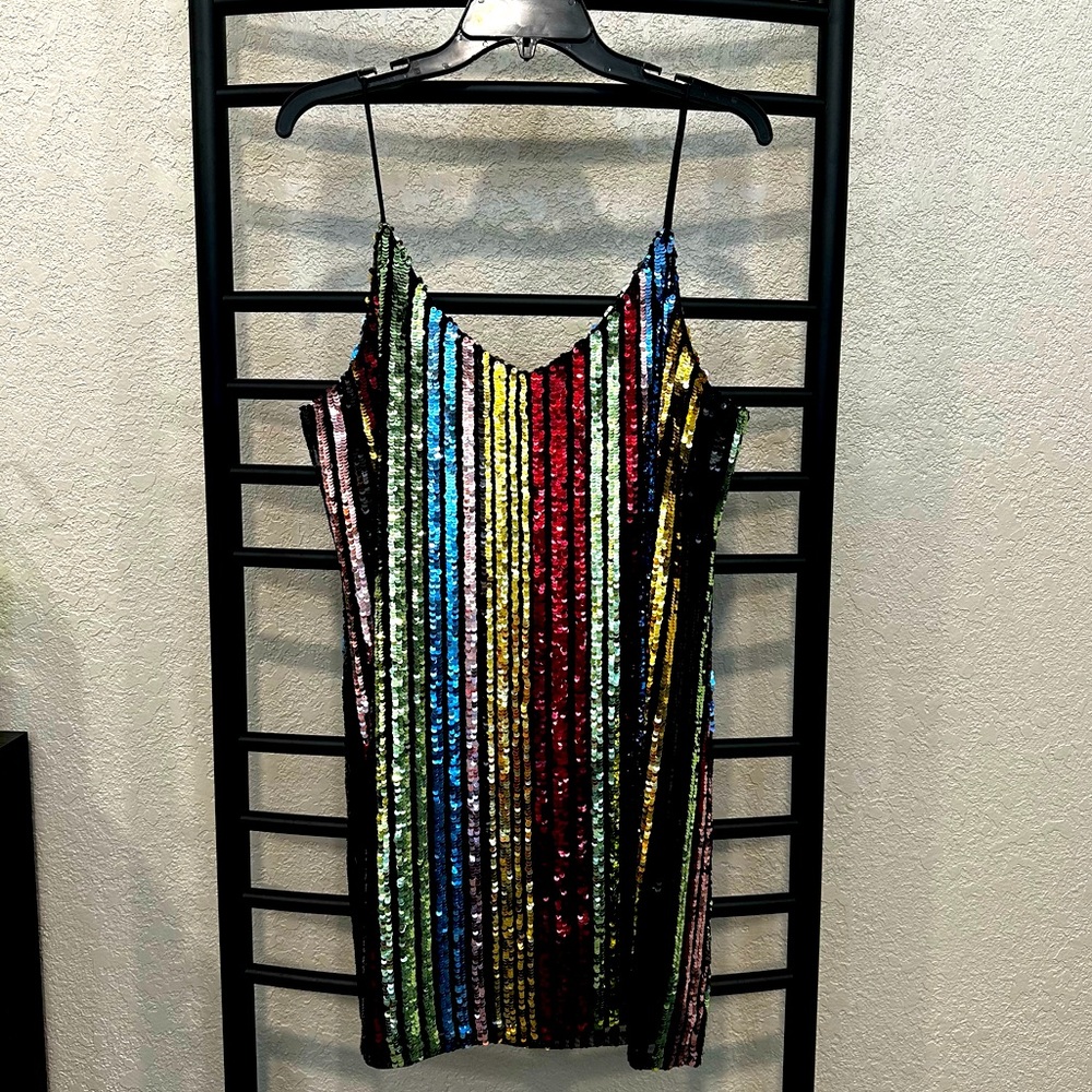 Forest Lily Sequin Mini Dress